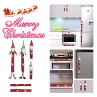 6pcsset santa claus refrigerator door handle cover protector fridge oven handle antiskid protective case christmas kitchen m