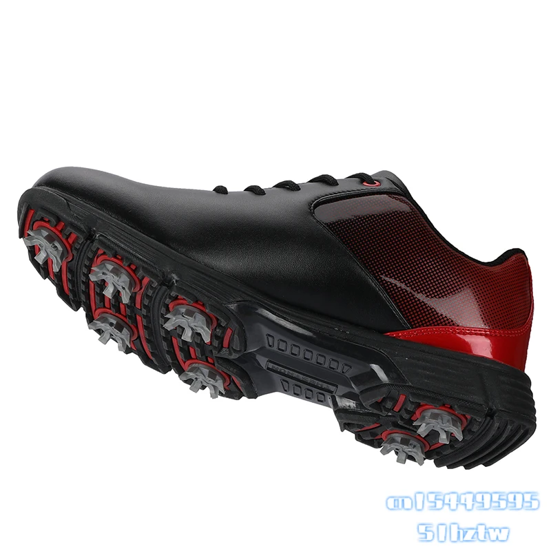 Waterproof Leather Golf Shoes Size 14 Red White Blue Golf Shoes with Spikes Men Golf Shoe Spikes Replacements AthleticsTrainers