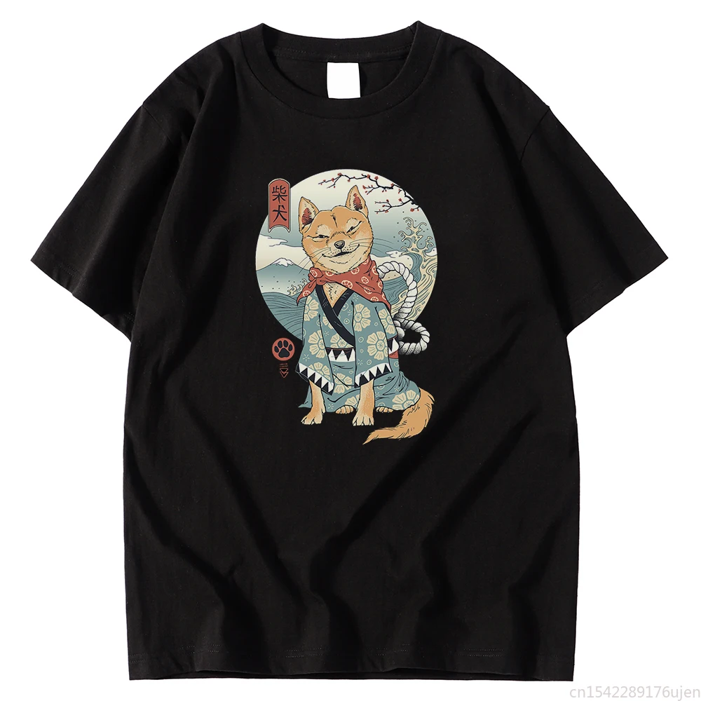 

Classical Style Cartoon Shiba Inu Printing Tshirts Breathable Oversize Tops Fashion Loose Tee Shirt Short Sleeve