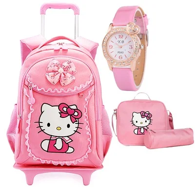 Детские школьные сумки hello kitty, Детские рюкзаки, чемодан на колесиках для девочек, рюкзак Mochila Infantil Bolsas Zaini Scuola