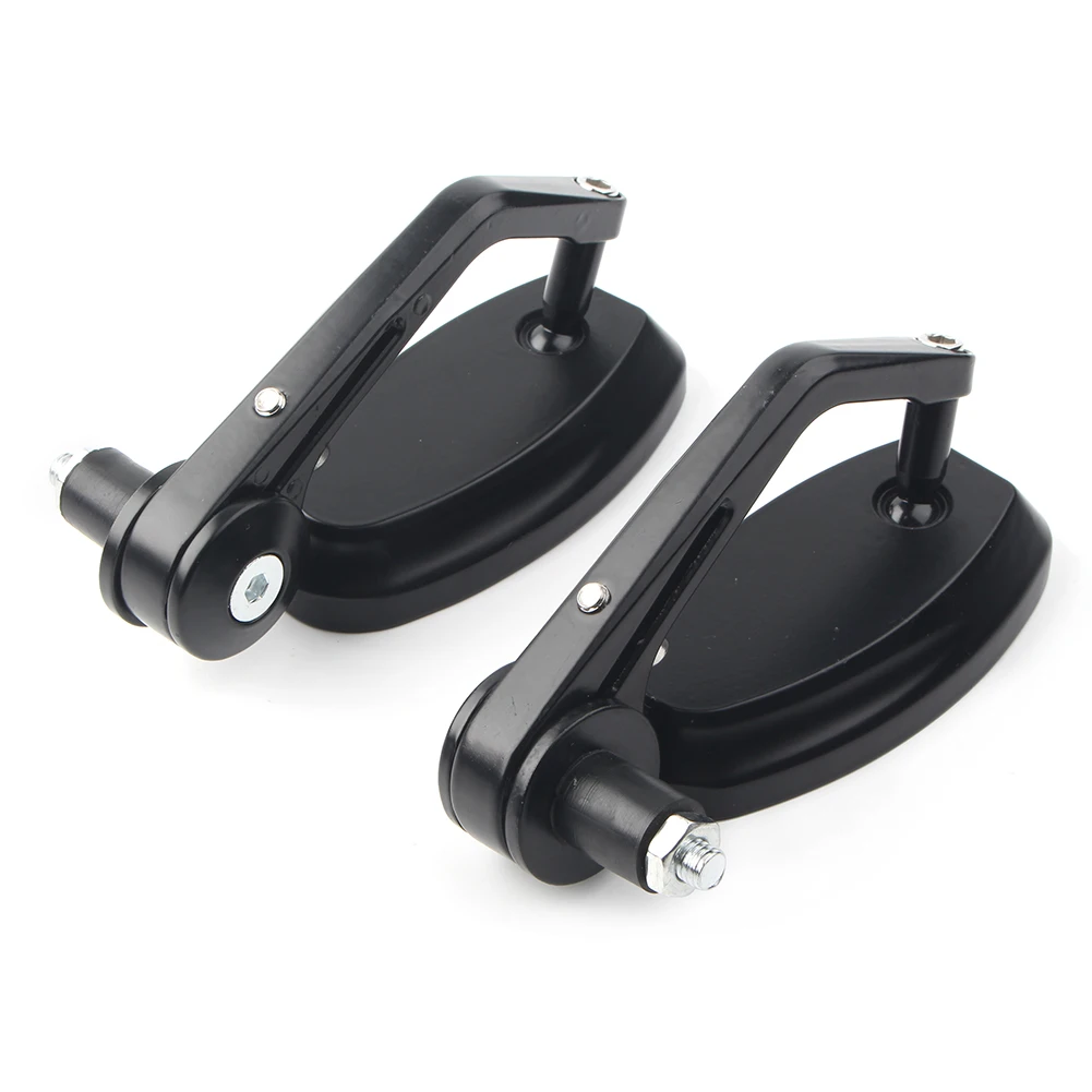 

Motorcycle 7/8" Universal Rear View Side Mirrors Handle Bar End Oval Black For Yamaha Kawasaki Honda Suzuki .