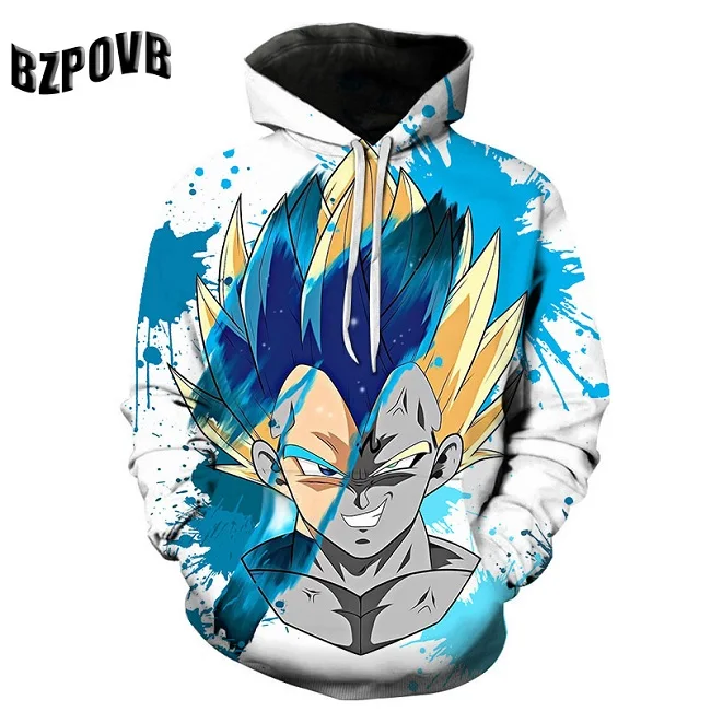 Горячая аниме худи Dragon Ball для мужчин и женщин 3D толстовки Супер сайян Вегета Дети Толстовка Гоку мужская повседневная куртка мультфильм мальчики Outwea