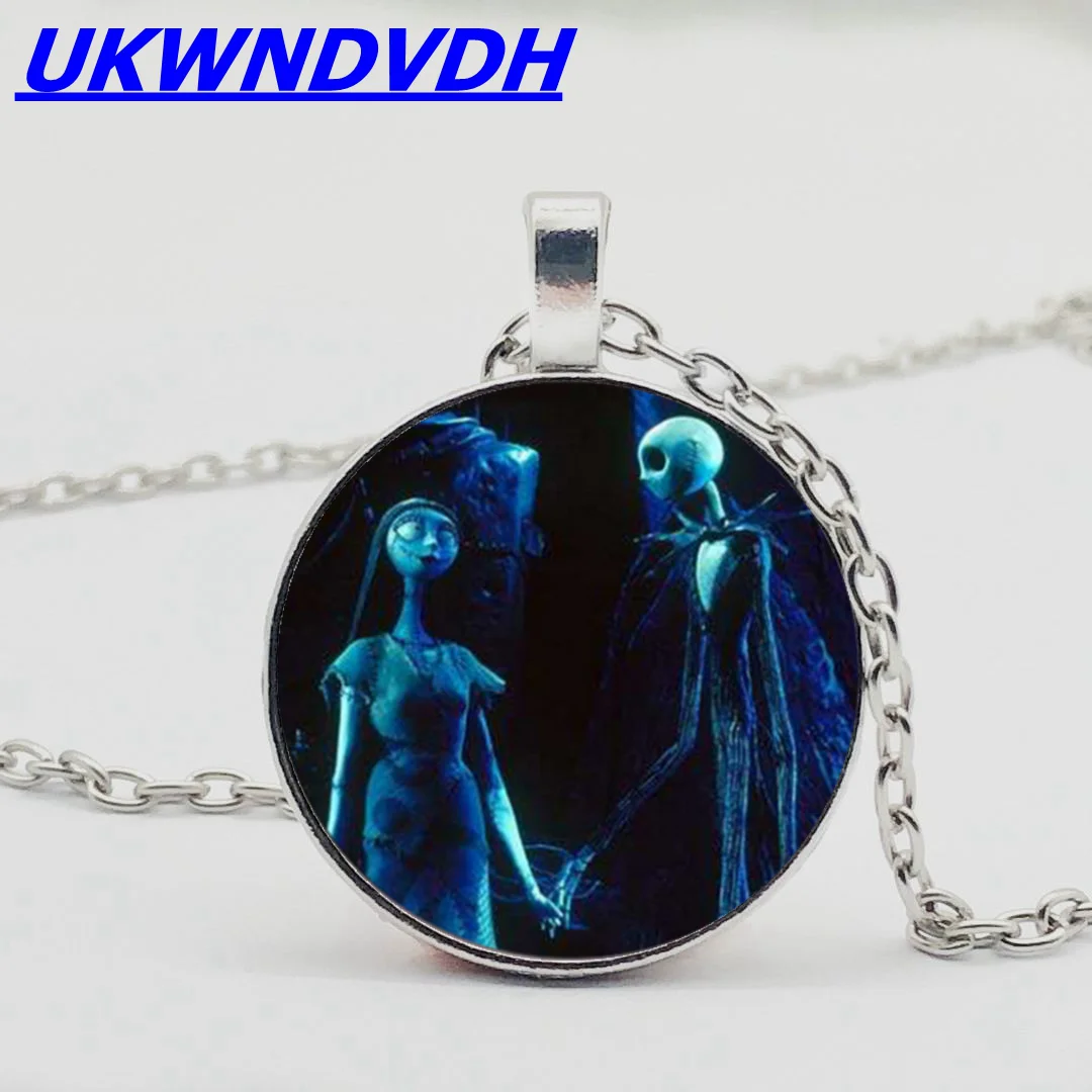 

Christmas night crying ghost bump glass necklace exaggerated style men and women necklace