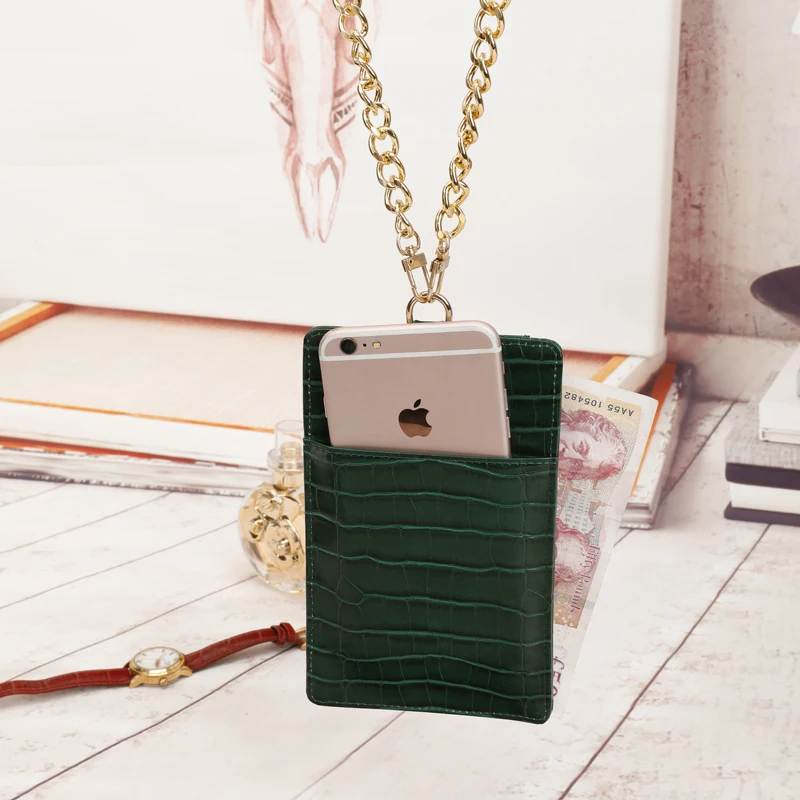 Натуральная кожа мобильный телефон держателя карты с тиснением под крокодиловую