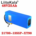 Литиевый аккумулятор LiitoKala, 48 В, 25 Ач, 21700, 5000 мАч, 13S5P, 48 В, 25 Ач, 1500 Вт, батарея для электрического велосипеда со встроенным разъемом 20A BMS T XT90