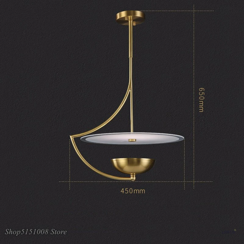 Подвесной светильник в стиле пост модерн латунь скандинавский медный