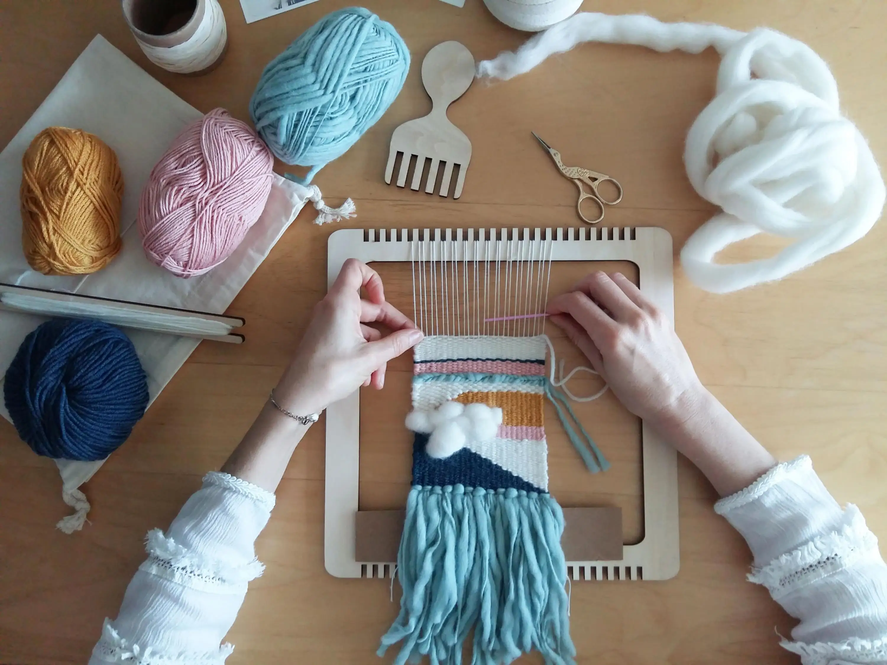 Wooden Multifunctional Simulated Loom Gift Girls Hand woven Diy Knitted Doll Crochet Toy | Дом и сад