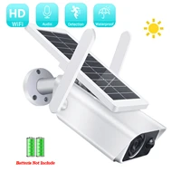 1080p hd solar panel wireless outdoor security ip camera wifi solar rechargeable battery power ip surveillance home camera audio