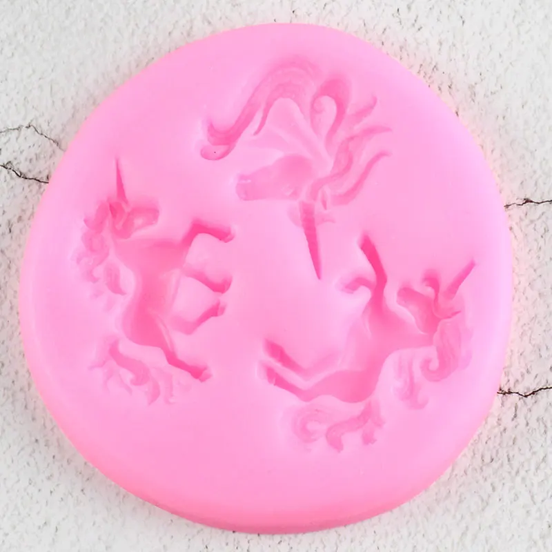 Силиконовая 3D форма в виде единорога детские инструменты для украшения тортов на