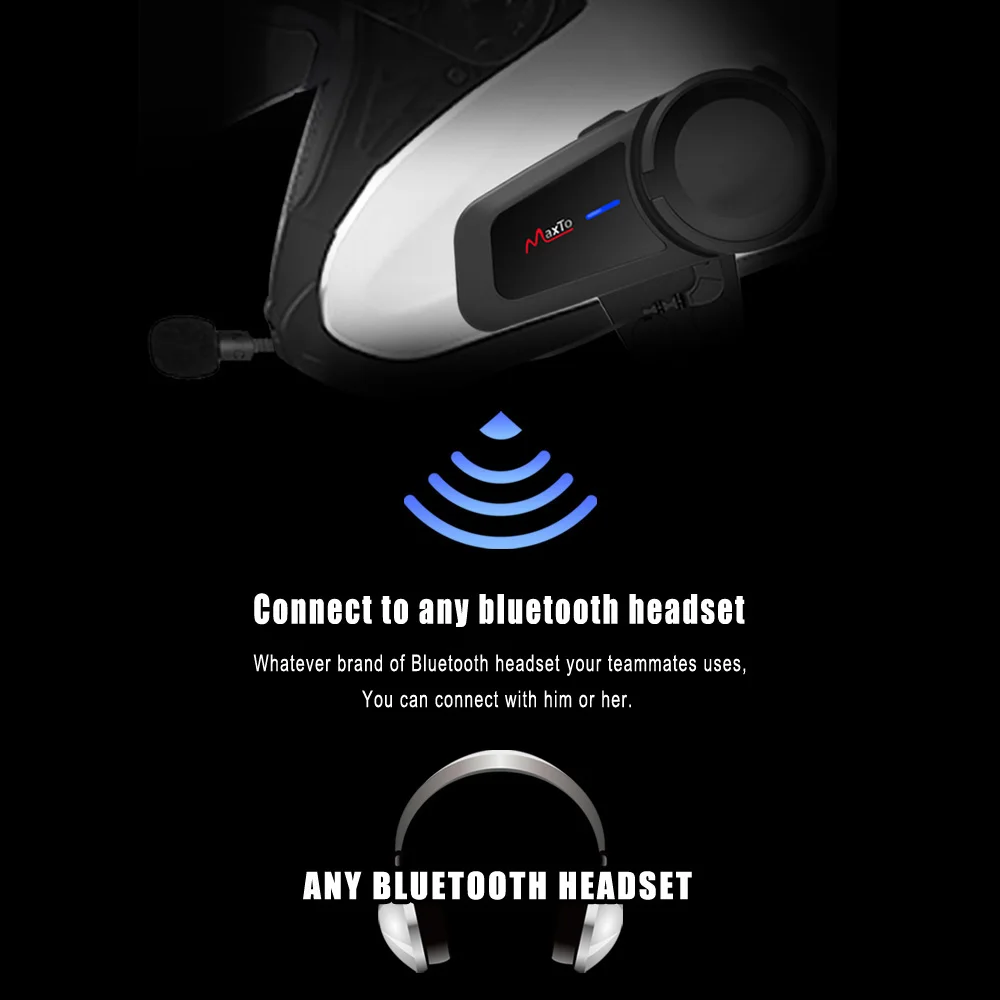 2 шт. водонепроницаемая мотоциклетная гарнитура VR robot Intercom 1000 м с Bluetooth для шлема BT