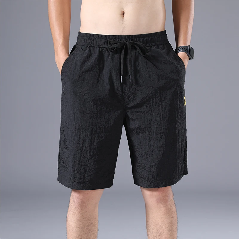 

Summer Men's New Style Outer Wear Pure Cotton Pure Color Loose Simple Fashion Personality Wild Trend Youth Five-Point Beach Shor