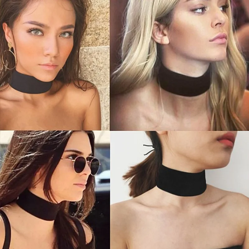 Ожерелье Чокеры с круглыми и черными бархатными воротниками ожерелье на заказ