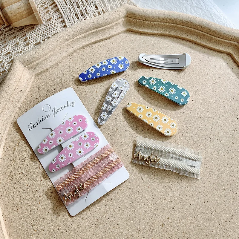 

3pc/set Korean Style Daisy Hairpin Hair Clip Girl Snap Hair Barrette Stick Lace Angel Hairpin Hair Styling Accessories For Women