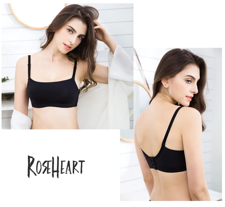 Roseheart женский модный серый бюстгальтер без косточек, бесшовный цельный бюстгальтер, хлопковая чашка A B, студенческий бюстгальтер с подкладкой для девушек, нижнее белье