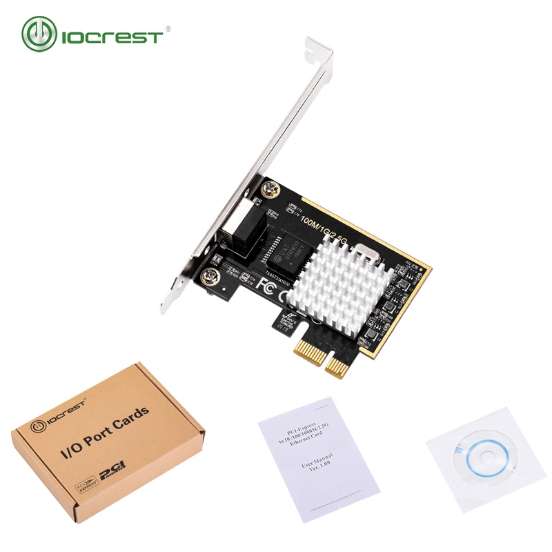 IOCREST один порт rj45 2,5g/1000 M/100 M/10 M gigabit ethernet PCI Express Проводная сетевая lan nic карта для deaktop win10