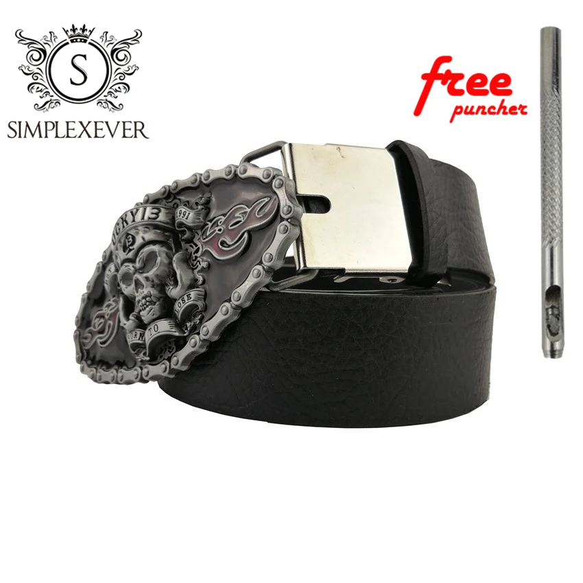 Череп в ковбойском стиле подарок пряжка на ремешке для Для мужчин серебрянное