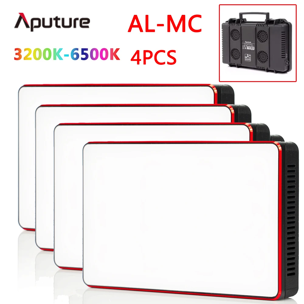 

4 шт. Aputure AL-MC комплект 3200K-6500K Портативный светодиодный мини RGB Светодиодный светильник для студийной фото-светильник ing AL MC