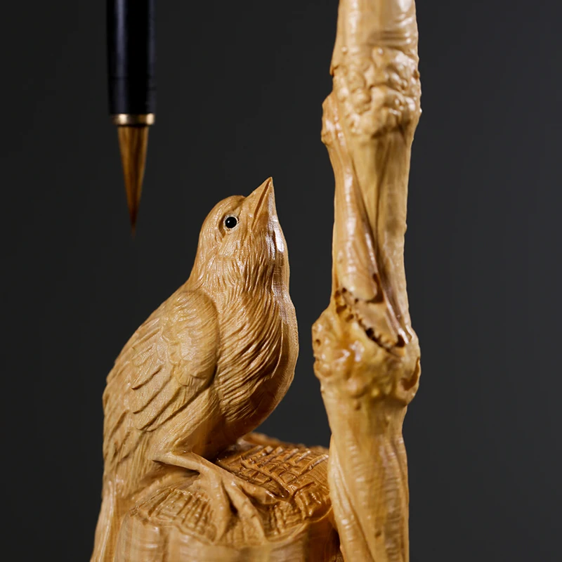 Кисть для каллиграфии с птицами полка резьбы по дереву Новый китайский стиль