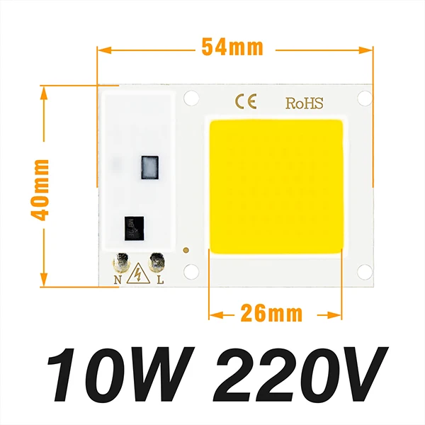 10W Cold White Светодиодный Cob бисер 10 Вт 20 Вт 30 Вт 50 Вт теплый белый холодный белый светильник для выращивания ac220в умный IC чип для наружного растительного потока светильник Точечный светильник DIY - Цвет: 10W Cold White