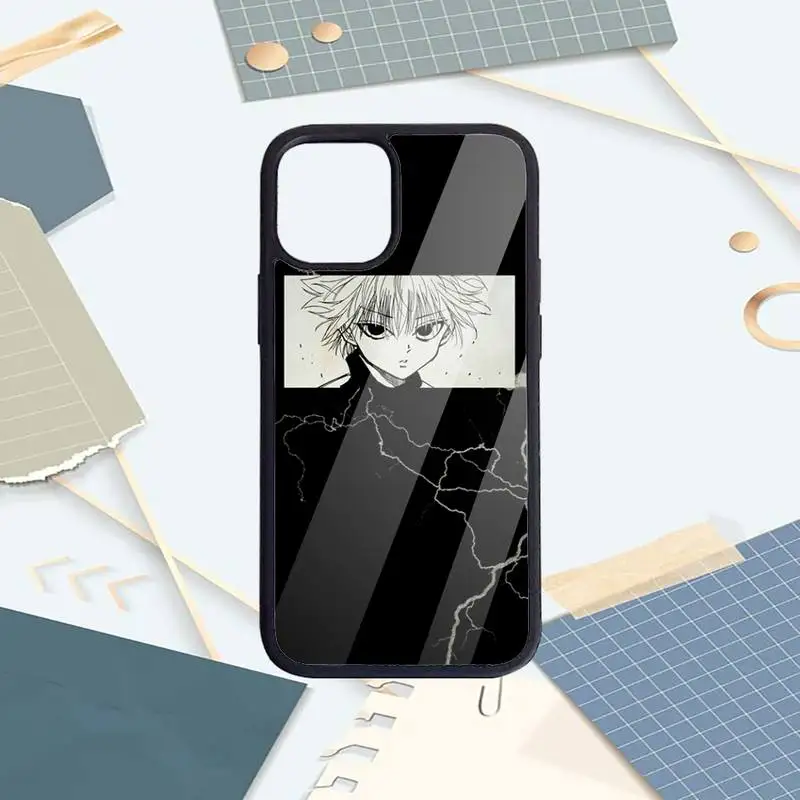 

Killua Anime Hunter X Hunter Black art Phone Case PC For iPhone 11 12 pro XS MAX 8 7 6 6S Plus X 5S SE 2020 XR