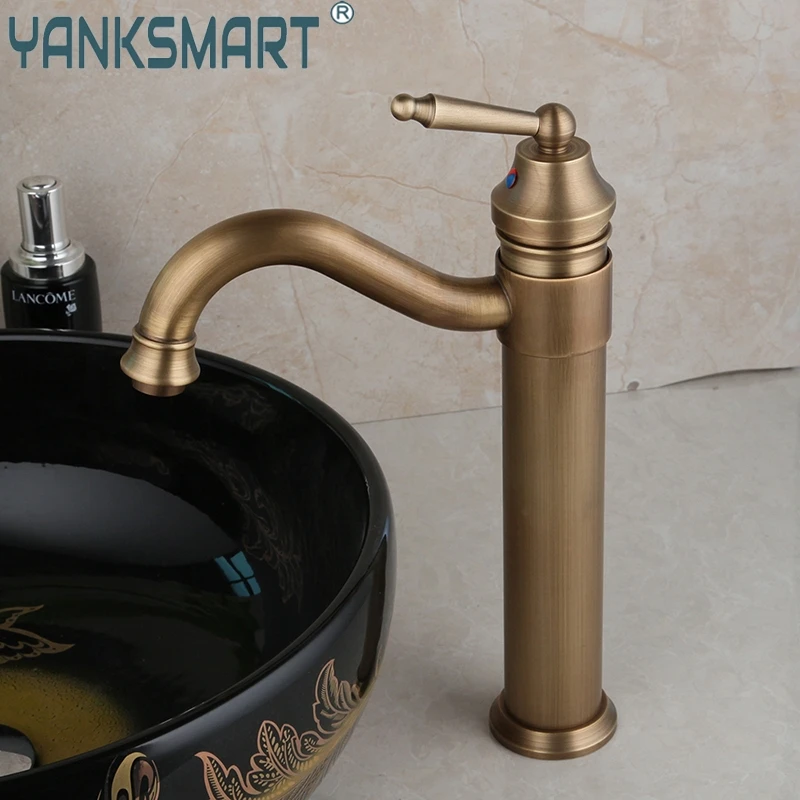 

YANKSMART Bathroom Faucet Washbaisn Sink Deck Mounted Bathtub Faucet Single Handle Rotate Steam Spout 360 Swivel Mixer Tap