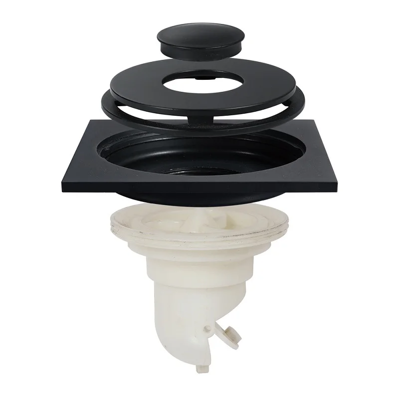 

Black brass floor drain bathroom deodorant floor drain plastic deodorant core balcony washing machine floor drain