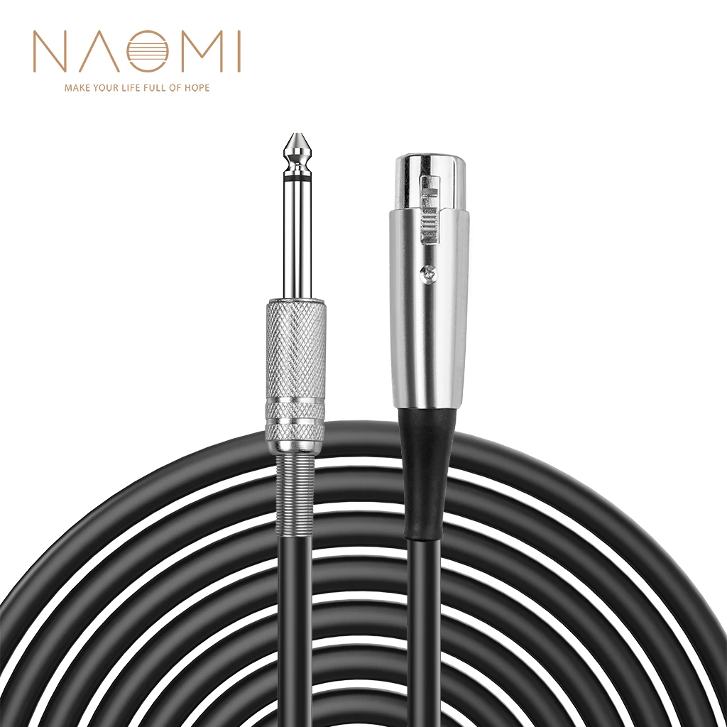 Аудиокабель NAOMI 6,35 мм, 3,5-дюймовый штекер TS Jack к XLR, 3-контактный штекер, микрофонный адаптер, шнур для микрофона, динамика, усилителя