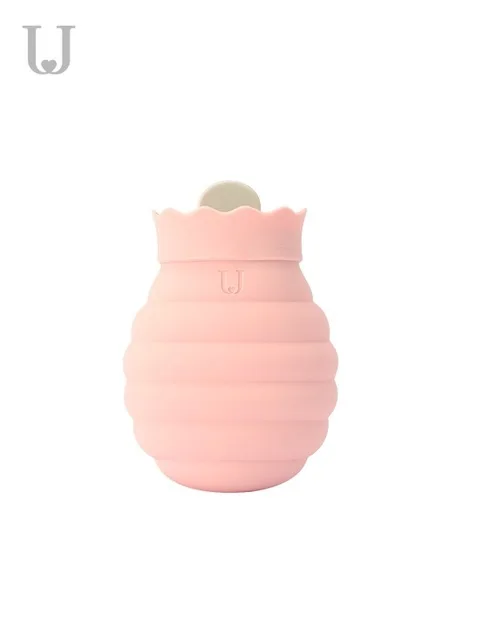 313ml Pink Xiaoomi Jodan Judy 313/620 мл мешок горячей воды микроволновый нагрев силиконовая бутылка зимняя оплетенная Кепка нагреватель - Цвет: 313ml Pink