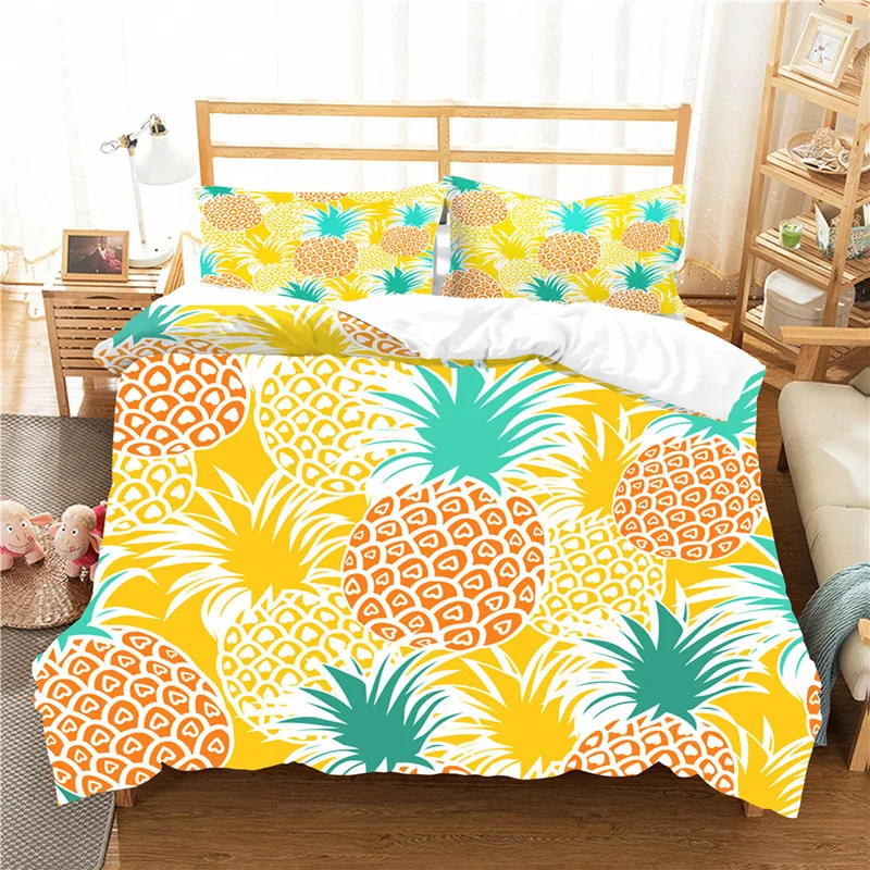 

3D Fruit Pineapple Series Bedding 2 / 3pcs Bedding Kit full size bed set