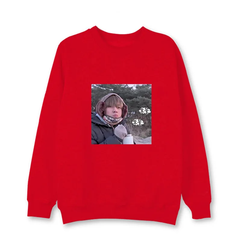 Kpop Bangtan Boys круглый вырез Ким Тхэ Хён с тем же круглым вырезом плюс бархатный