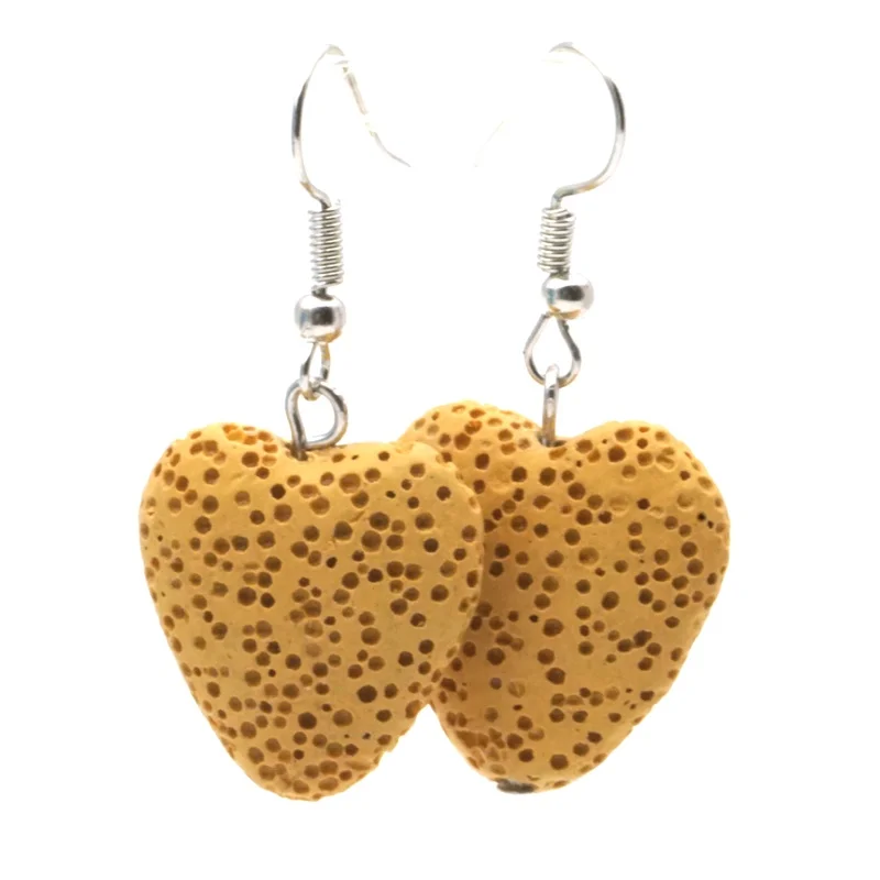 Сердце Лава камень аромат эфирное масло серьги диффузоры ароматерапия ювелирные