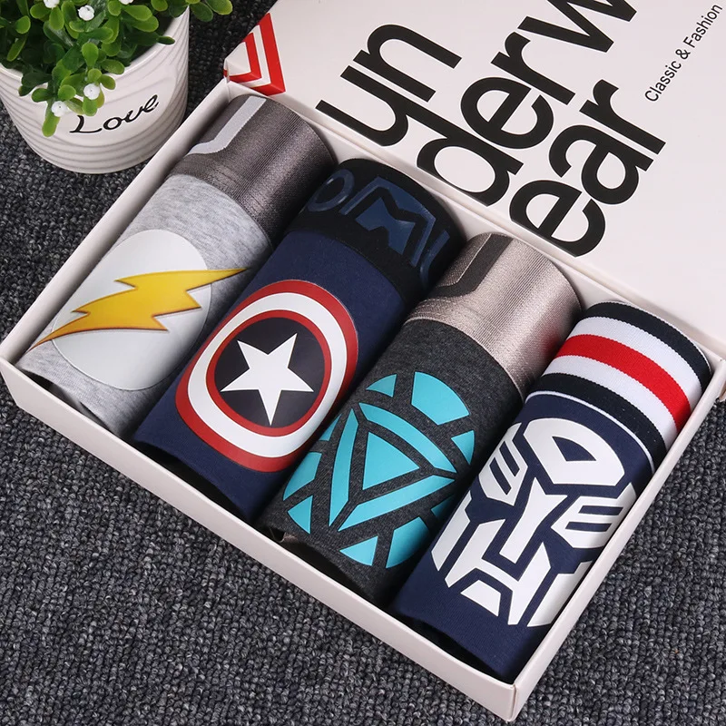 4 шт. Tomboy Trans лесби FTM боксеры с мультяшным рисунком для женщин Безопасность