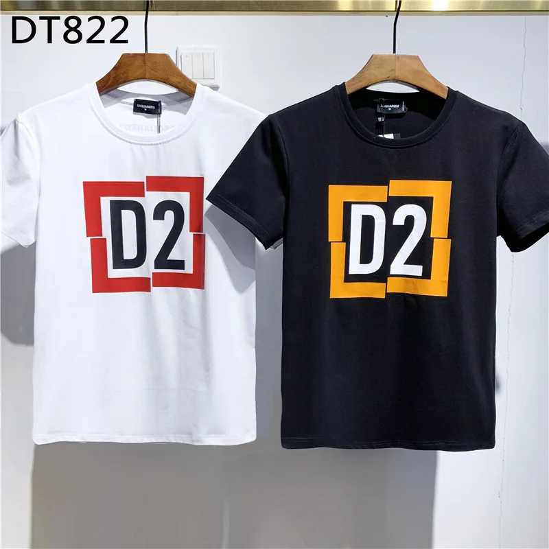 

2021 summer DSQUARED2 men's and women's printed letter round neck short-sleeved street hip-hop cotton T-shirt DSQ