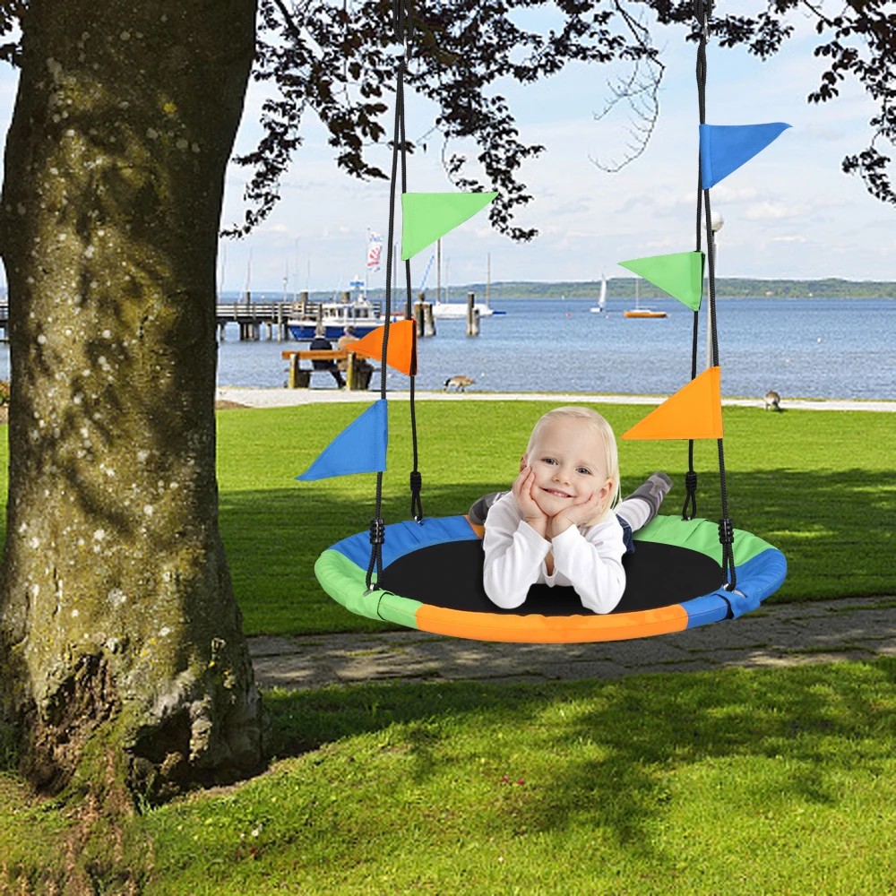 

Funny Toy Swings 900D Oxford Cloth Round Swings Diameter 100cm Swing Outdoor Toy (With Hook / Swing Belt / Bunting) Kids Gift