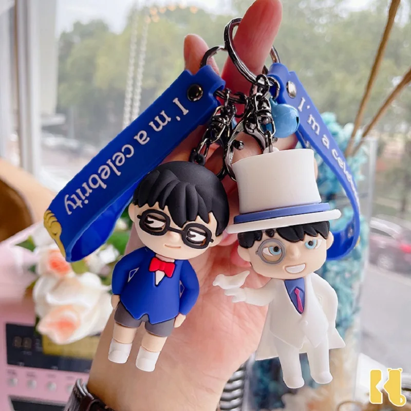 

Classic Cartoon Anime Detective Conan Doll Key Chains Creative Backpack Keychain Cute Boy Girl Bag Pendant Fashion Keyring