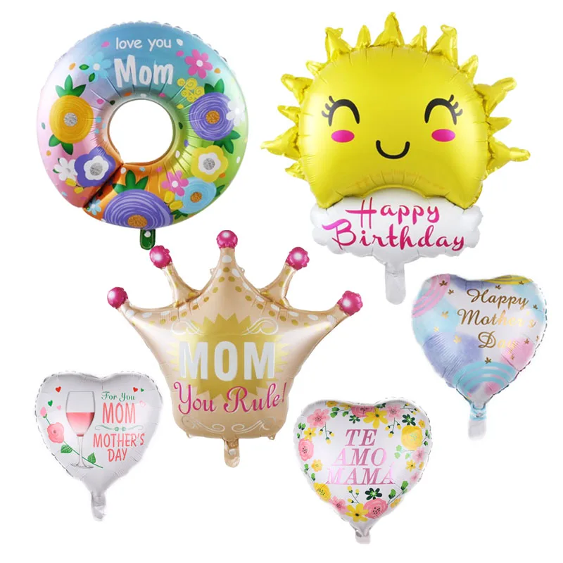 Гирлянда Love You Mom воздушные шары из фольги солнце облако на день рождения матери
