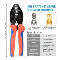 ly 2048 ratchet spark plug plier crimping tool 8 5mm iwiss wire crimper for spark plug ignition wire and terminals dia 8 5mm