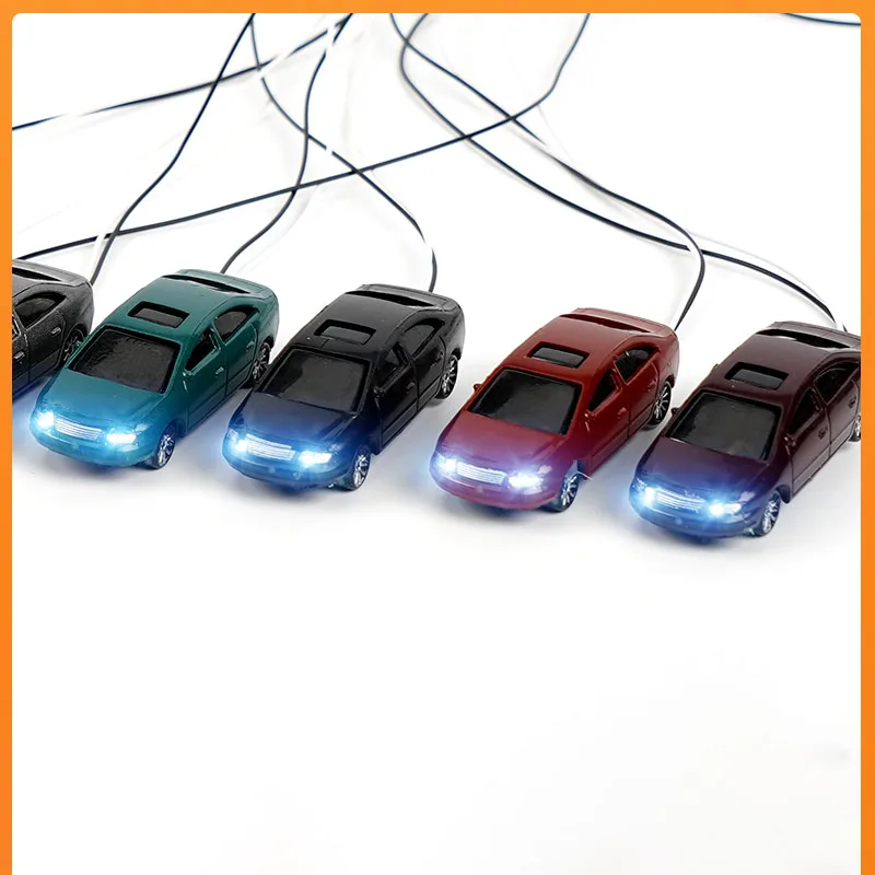 Modelo de coche con luz LED en miniatura, 10 piezas, 12V, escala N Z, 1:150, 1:200