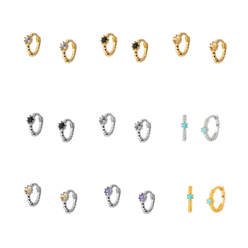 

Silver 925 Jewelry Earrings For Women Diamond Hoop Earring Gold/Silver Jewelry 2021 Trend Jewelry Fine Gift Серьги