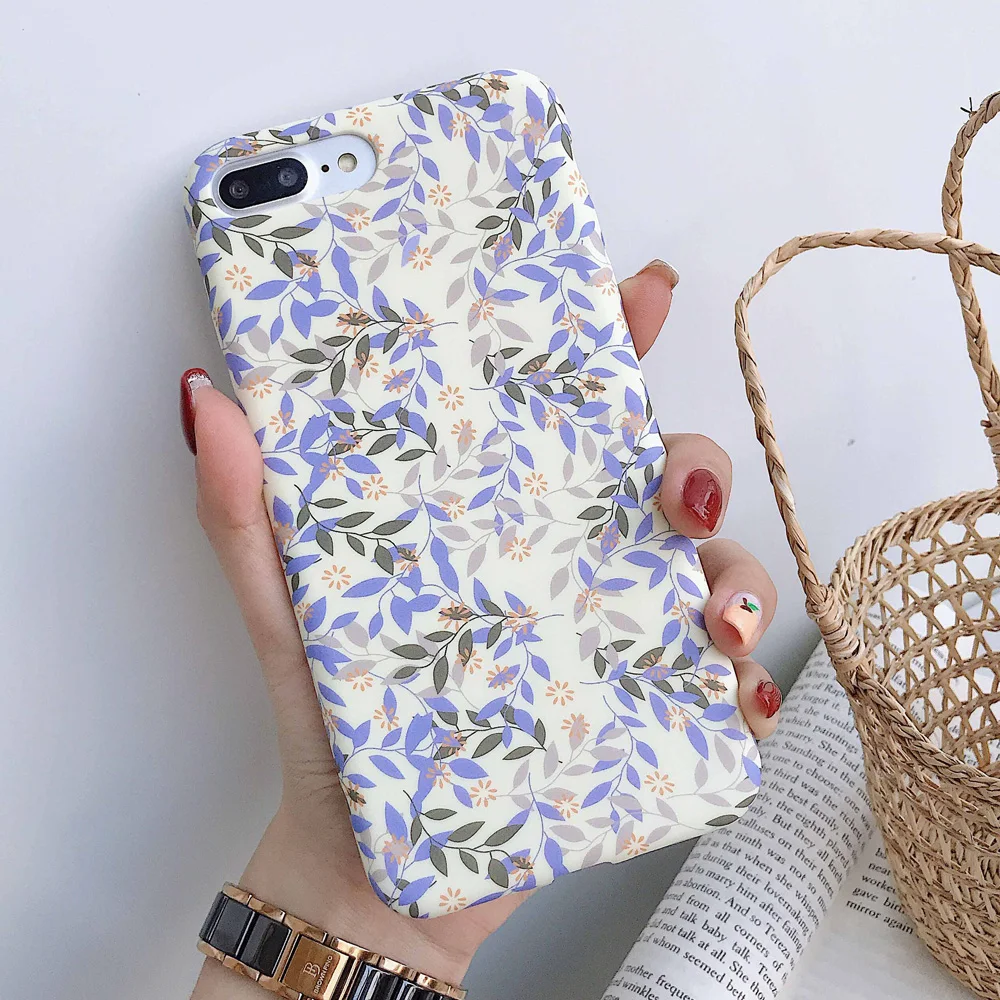 Художественный чехол для телефона iphone 8 Plus 6 6S 7 X XS Max XR цветочный матовый 11 11Pro