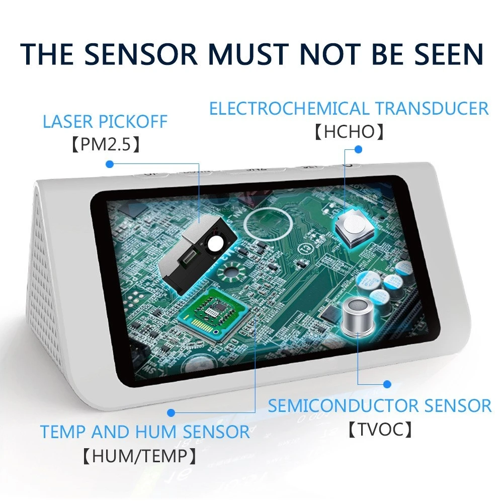 Детектор формальдегида PM2.5 TVOC HCHO термометр гигрометр AQI ЖК дисплей детектор
