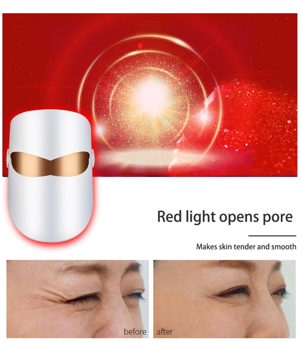 Маска светодиодный маска для лица красота омоложение кожи светодиодный маска Belleza лица фотонная терапия против морщин, акне подтягивающий уход за кожей