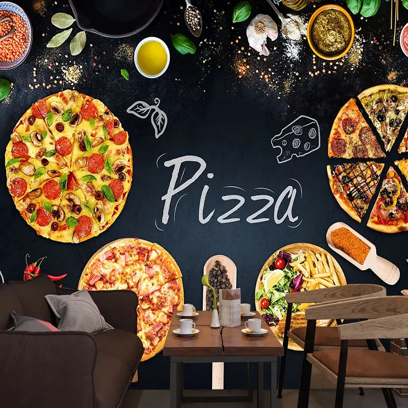 

Настенные 3D обои любого размера на заказ, индивидуальная Настенная роспись для пиццы, магазина, доски, ресторана, кафе, фоновые обои для 3D