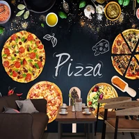 custom any size mural wallpaper 3d personality pizza shop blackboard wall painting restaurant cafe background wall papers for 3d