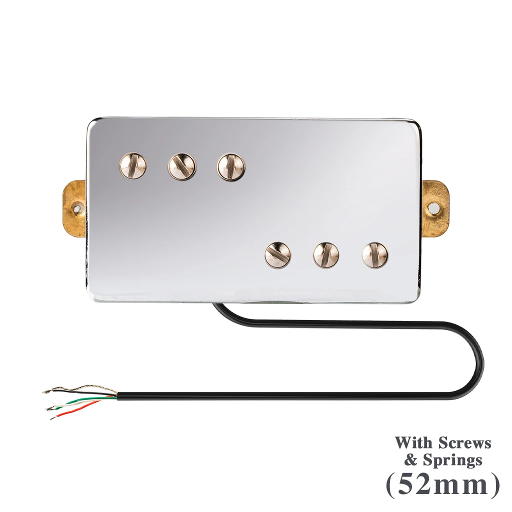 

NAOMI Bridge Pickup Pole Spacing 52mm LP Style Humbucker Double Coil Pickup Replacement Ceramic Magnet Pickup Chrome