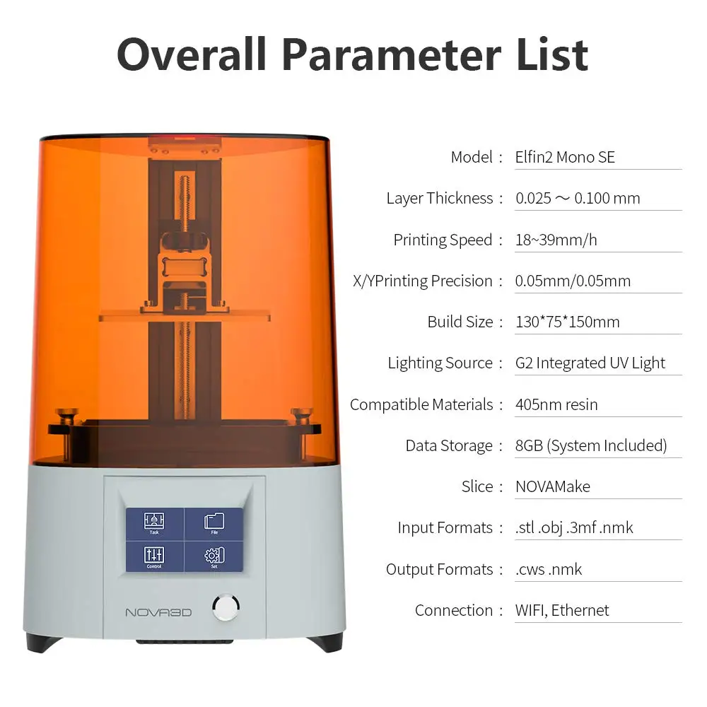 

NOVA3D Elfin2 Mono SE SLA 3d Print High Quality Printer 3d Resin 405nm 3d Print Kit Faster Printing impresora 3d UV Resin
