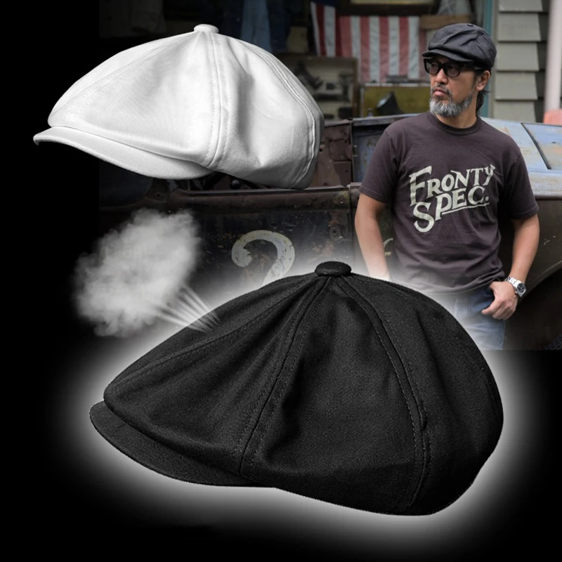 

Кепка Casquette на все сезоны для мужчин и женщин, хлопок и лен, Черная мужская кепка газетчика, мужской берет, ретро английская Кепка с козырьком и большой головой BLM87