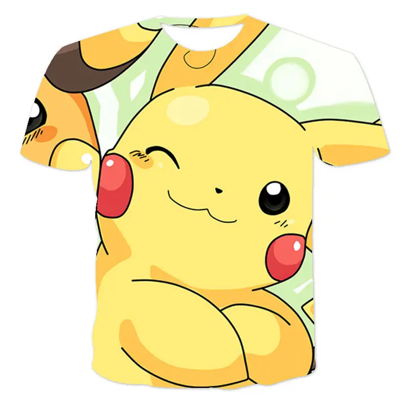 

Babyspring and summer new boys and girls 3D pattern short-sleeved T-shirt O-neck teenagers magical hip-hop cartoon Dongman4T-14T