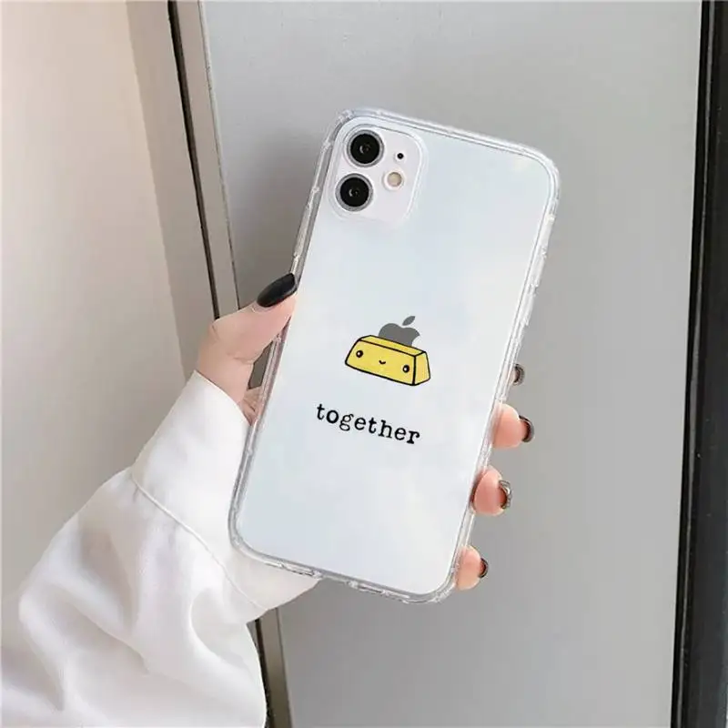 

Cute Milk Biscuits BFF Couple Phone Case Transparent for iPhone 11 12 mini pro XS MAX 8 7 6 6S Plus X 5S SE 2020 XR