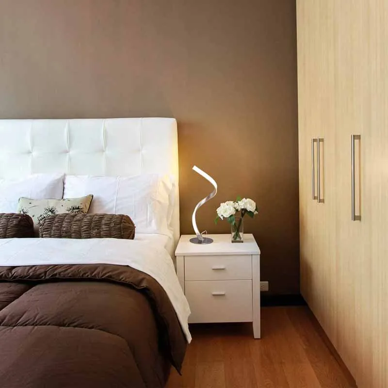 

LED Cool White Warm White Touch Dimming Desk Lamp Spiral Table Lamp Curved Desk Bedside Lamp For Living Room Reading Home Decor